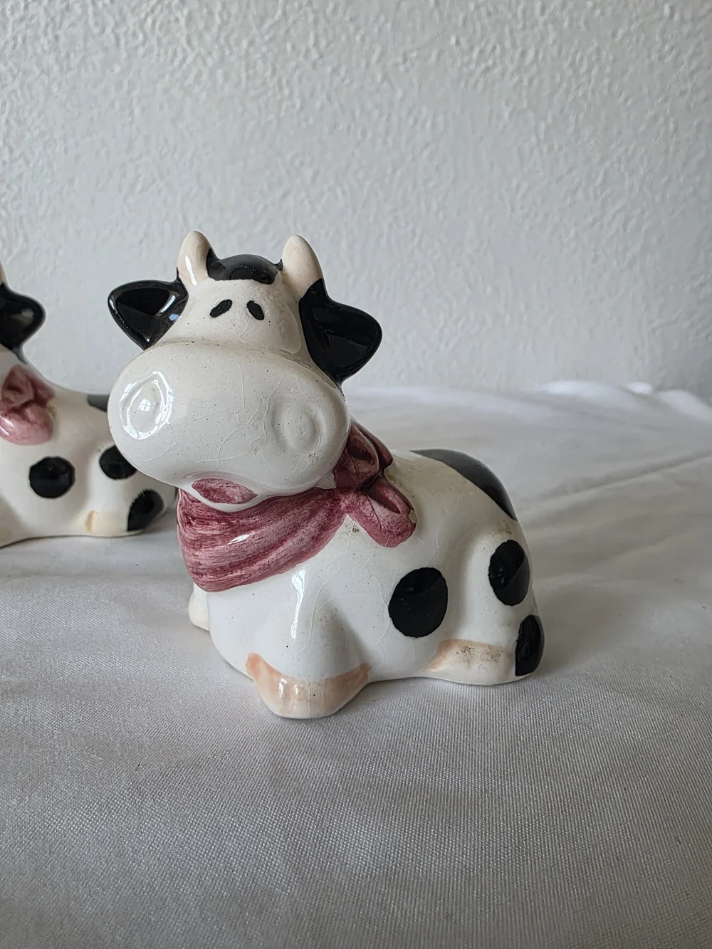 Vintage Holstein Cows Ceramic Salt & Pepper Shakers